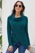 Buttoned Wrap Turtleneck Sweater